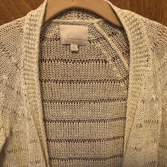 Gorgeous BANANA REPUBLIC Heritage open cardigan, gold threads, size small - Picture 3 of 5